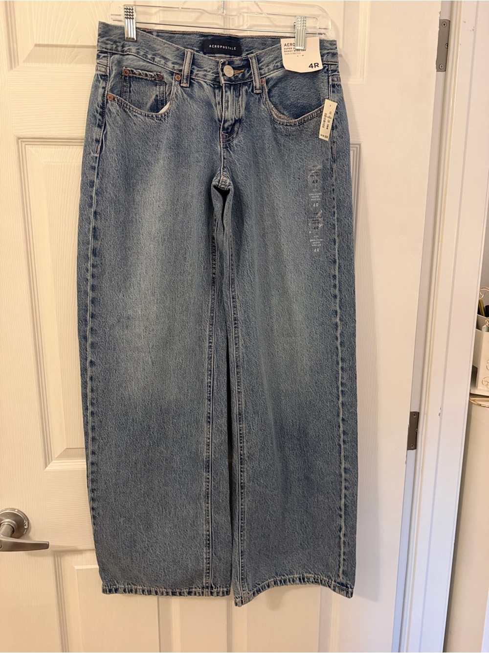 Aeropostale Women's Mid Wash Wide Leg Jeans